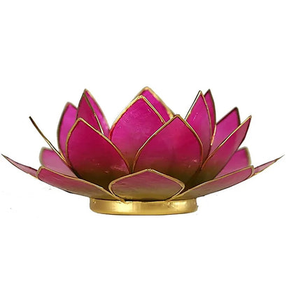 Pink lotus lysestage i glas