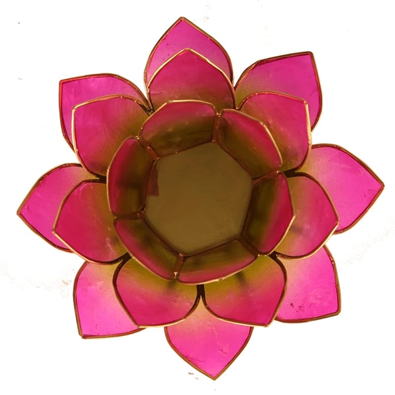Pink lotus lysestage i glas