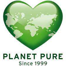 Planet Pure logo med grøn jordhjerte