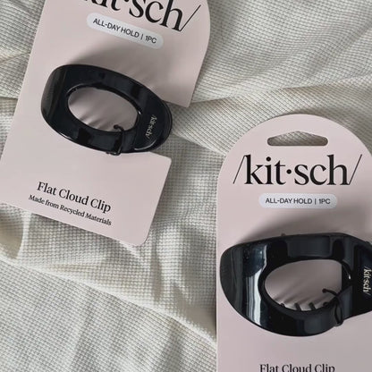 Sort genanvendt plast hårklemme, Flat Cloud Clip, miljøvenligt hårpynt