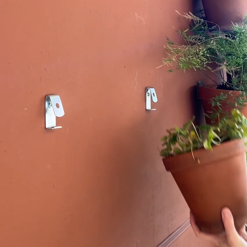 Vægbeslag til potter – Clippy, planteophæng, vægmontering, udendørs planter, pladsbesparende