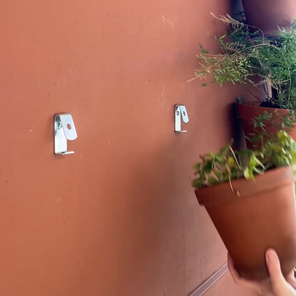 Vægbeslag til potter – Clippy, planteophæng, vægmontering, udendørs planter, pladsbesparende
