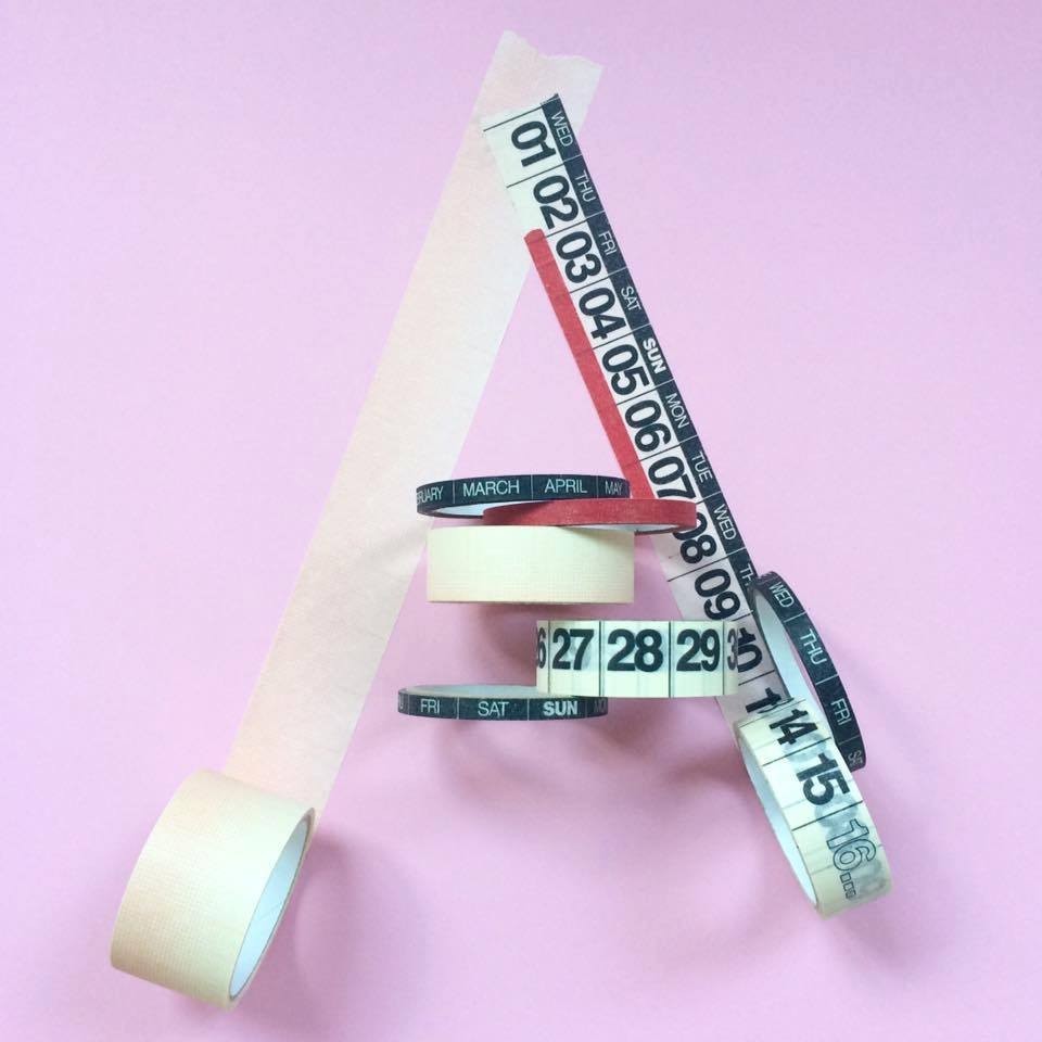 Masking tape vægkalender til planlægning og dekoration
