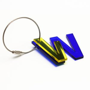 Nøglering &amp; Taske vedhæng m. Bogstav - Recycled Akryl