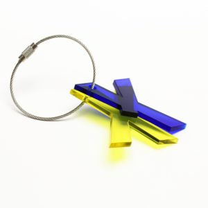 Nøglering &amp; Taske vedhæng m. Bogstav - Recycled Akryl
