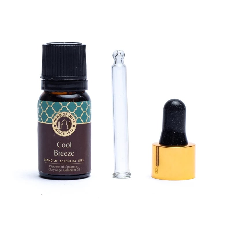 Cool Breeze - Æteriske olier, økologiske - Pebermynte, Mynte, Salvie &amp; Geranium - 10ml