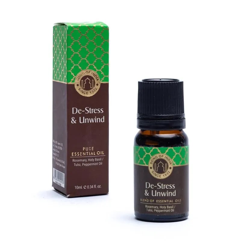 D-Stress &amp; Unwind Æteriske olier, økologiske - Pebermynte, Rosmarin &amp; Basilikum - 10ml
