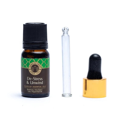D-Stress &amp; Unwind Æteriske olier, økologiske - Pebermynte, Rosmarin &amp; Basilikum - 10ml