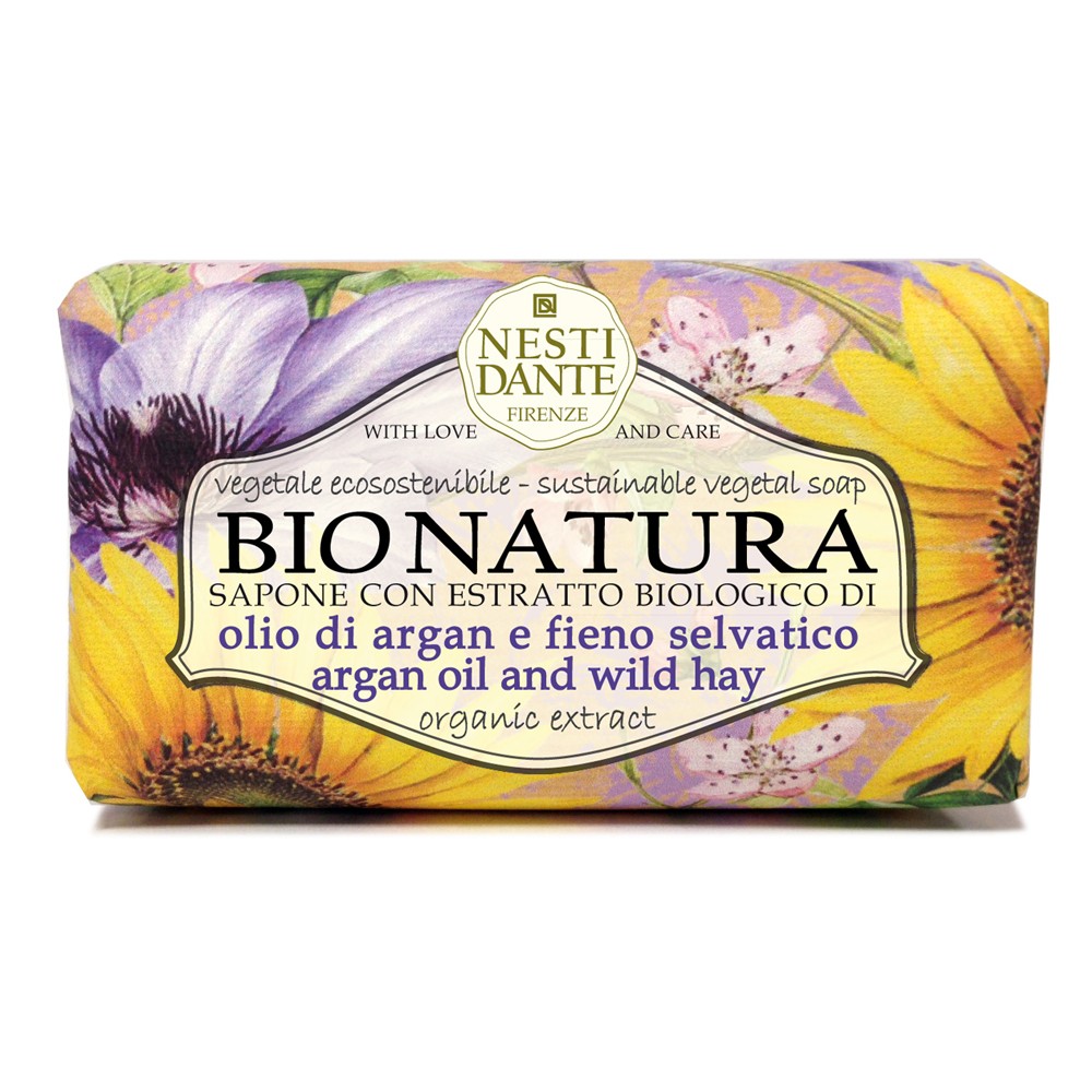 Vegetabilsk natursæbe med vilde blomster og argan olie, Nesti Dante