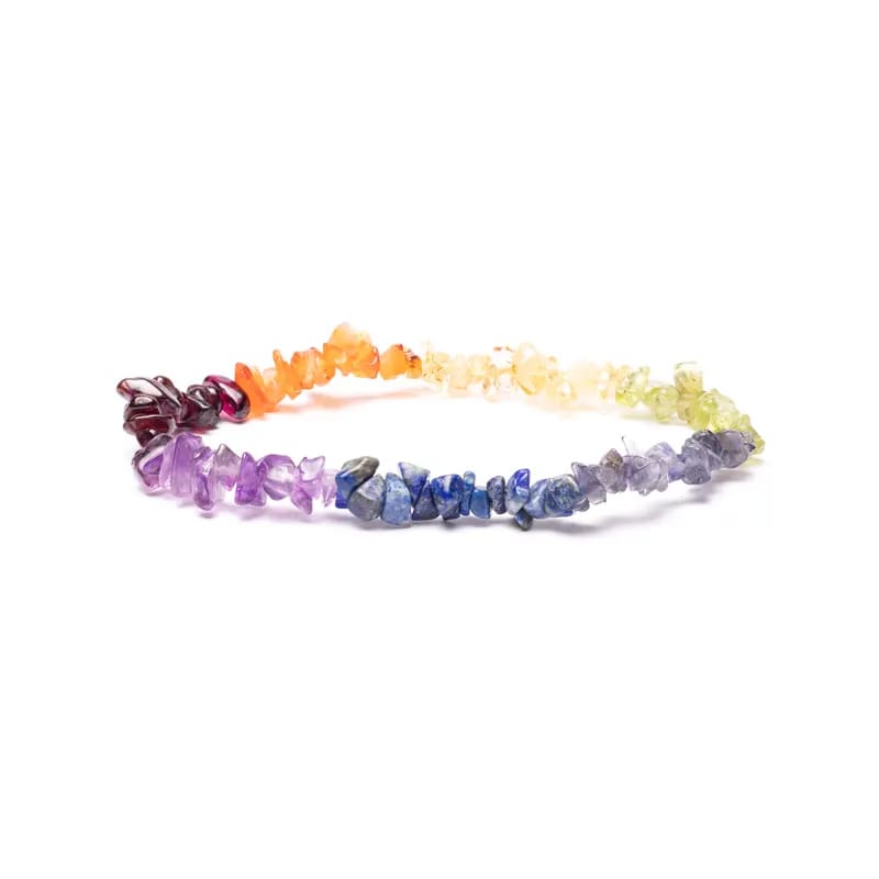 7 Chakra Armbånd - Chips Krystaller