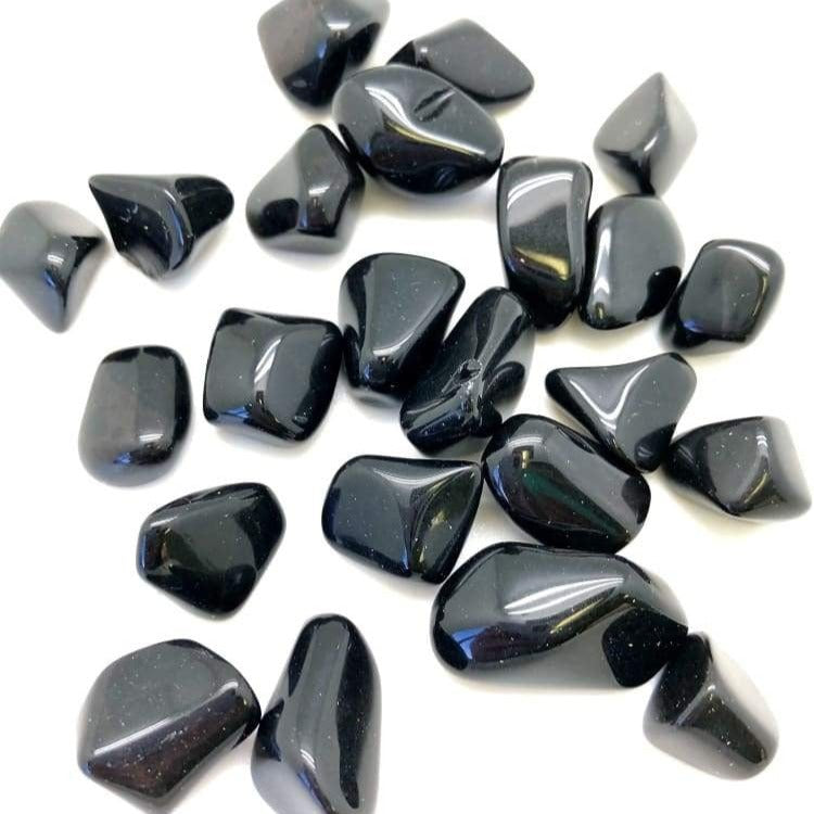 Black Onyx Krystal - Mini Tromlesten - Pose m. 100g.