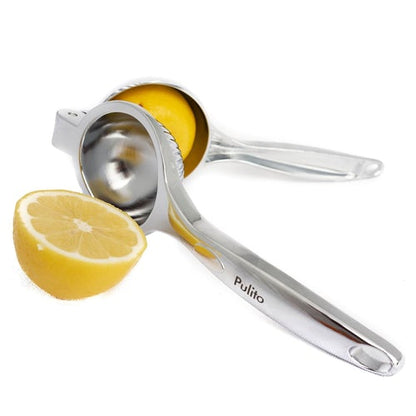 Citruspresser i rustfrit stål med citron