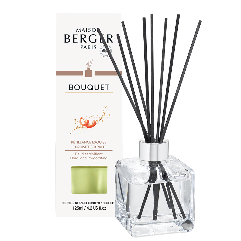Maison Berger duftpinde med Exquisite Sparkle i glasflakon med sorte duftpinde