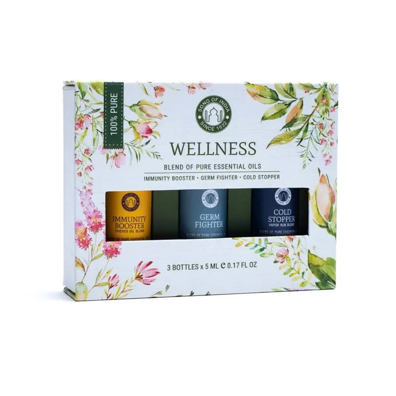 Wellness Gaveæske m. æteriske olier - Immunity Booster, Germ Fighter &amp; Cold Stopper - Økologisk