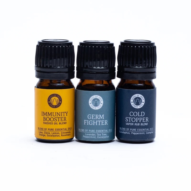 Wellness Gaveæske m. æteriske olier - Immunity Booster, Germ Fighter &amp; Cold Stopper - Økologisk