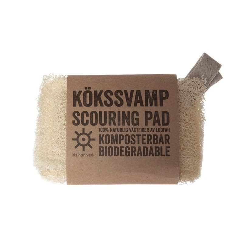 Naturlig loofasvamp uden mikroplast fra Iris Hantverk, skuresvamp til miljøvenlig opvask