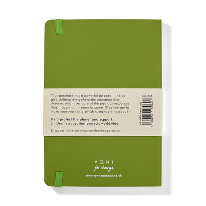 Vent for Change - Notesbog, Recycled læder - Lime Grøn
