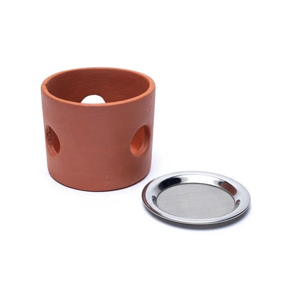 Oliebrænder &amp; duftlampe - Terracotta &amp; rustfritstål