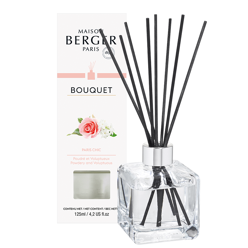 Maison Berger duftpinde med Paris Chic, cube flakon, hjemmeduft