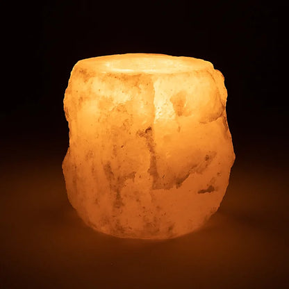 Himalaya salt lysestage, håndskåret krystal, pink