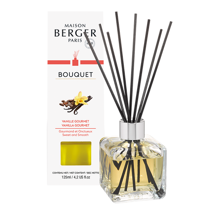 Maison Berger duftpinde med Vanilla Gourmet, Cube flakon, hjemmeduft