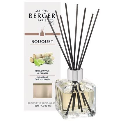 Maison Berger duftpinde med Wilderness, 125ml, Cube flakon, hjemmeduft, naturlig duft